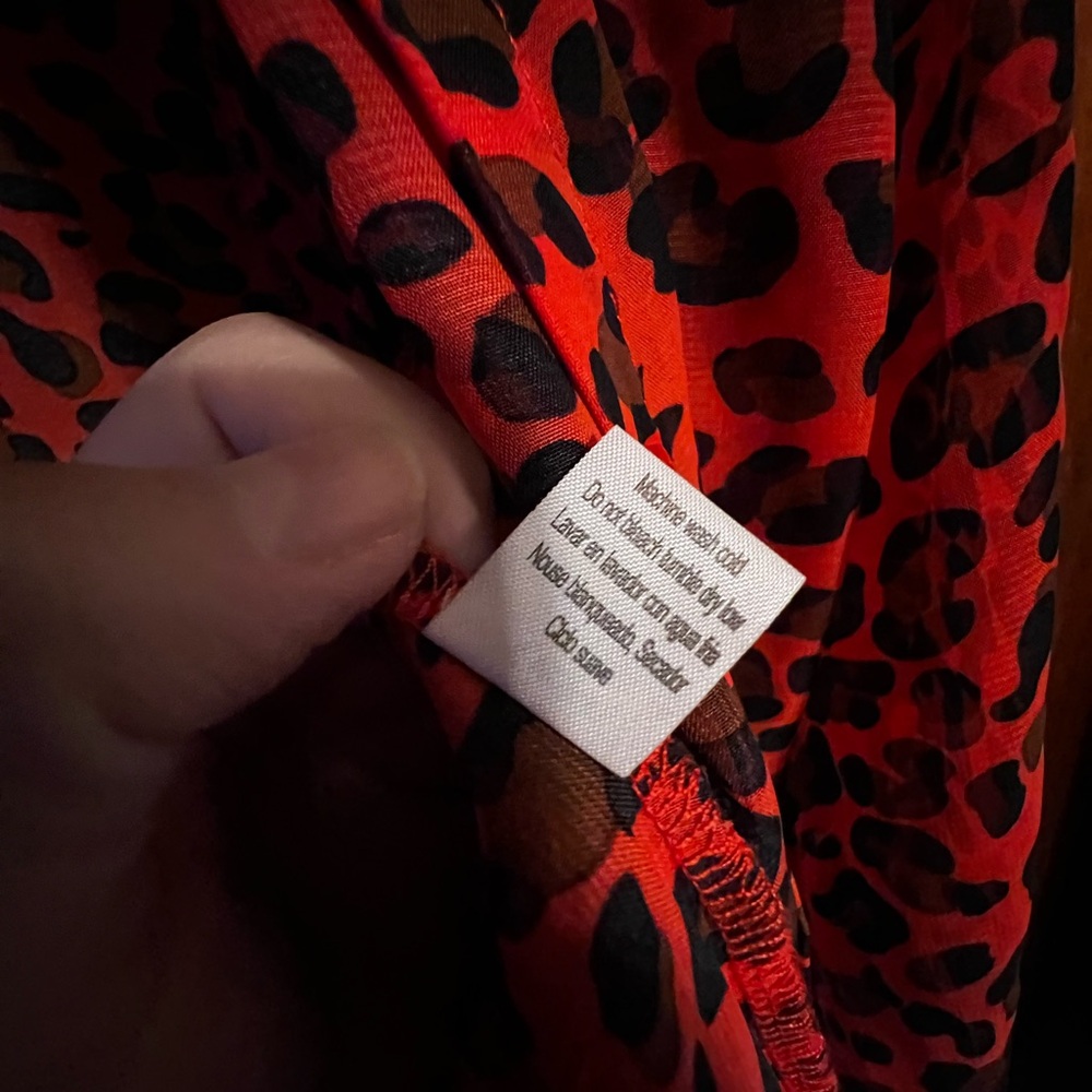 Poof Red Leopard Print Button-Up Blouse - Picture 6 of 8